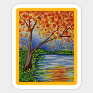 Autumn at the Lake Sticker